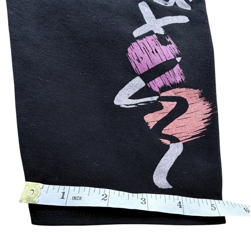 Vintage Jacques Moret Black Leggings With Colorful Abstract Design 55% Cotton Wo - Picture 9 of 13